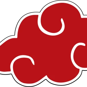 Naruto Shippuden Akatsuki Red And White Cloud Vinyl Sticker