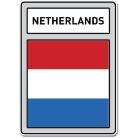 Netherlands Crest Flag Silver Wall Window Car Sticker Decal