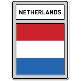 Netherlands Crest Flag Silver Wall Window Car Sticker Decal