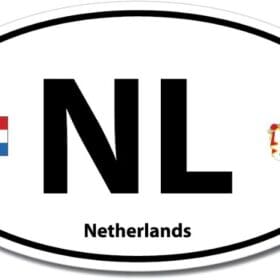 Netherlands NL Euro Color Oval Black Wall Window Car Sticker Decal