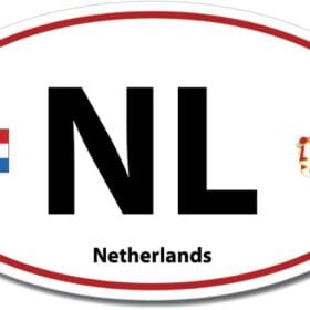 Netherlands NL Euro Color Oval Red Wall Window Car Sticker Decal