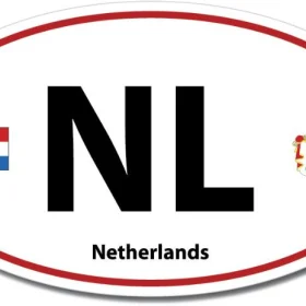 Netherlands NL Euro Color Oval Red Wall Window Car Sticker Decal