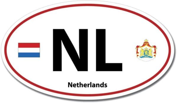 Netherlands NL Euro Color Oval Red Wall Window Car Sticker Decal