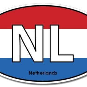 Netherlands Oval Euro Flag Wall Window Car Vinyl Sticker Decal