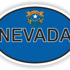 Nevada State Oval Flag vinyl sticker