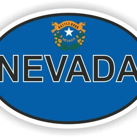 Nevada State Oval Flag vinyl sticker