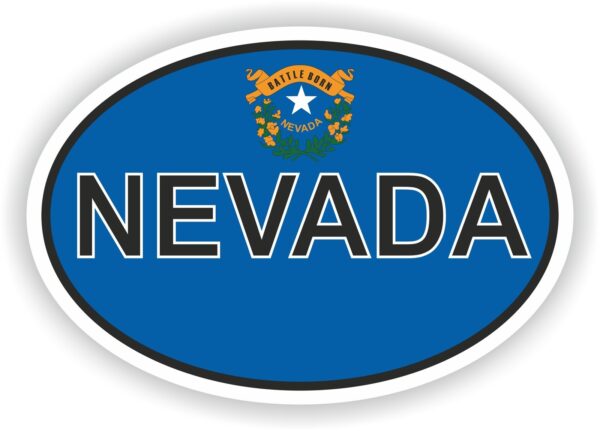 Nevada State Oval Flag vinyl sticker