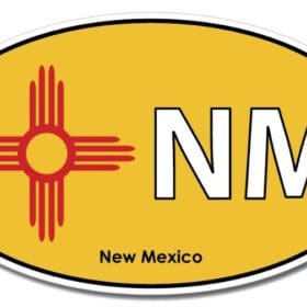 New Mexico State NM Oval Flag Wall Window Car Sticker Decal
