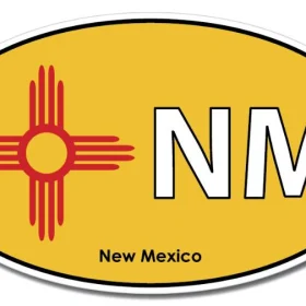 New Mexico State NM Oval Flag Wall Window Car Sticker Decal