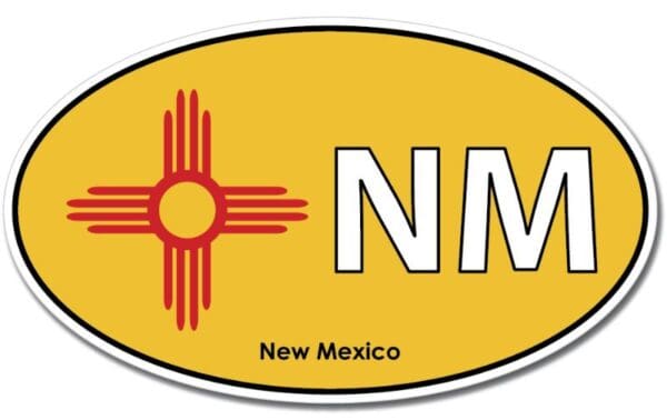 New Mexico State NM Oval Flag Wall Window Car Sticker Decal