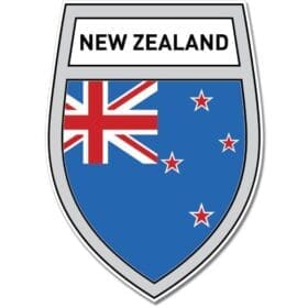 New Zealand Shield Crest Silver Wall Window Car Sticker Decal