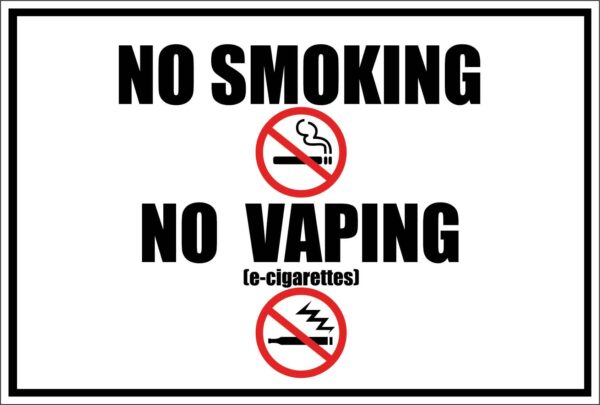 No Smoking No Vaping Warning Sign Smoke And Vape Free Zone I Love Fresh Air Message Vinyl Sticker