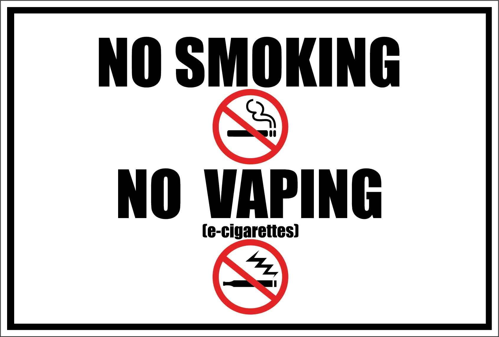 No Smoking No Vaping Warning Sign Fresh Air Vinyl Sticker Decal