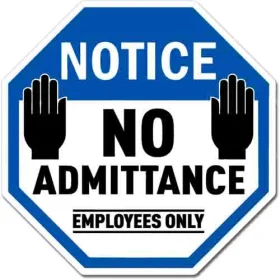 No Admittance Employees Only Stop Sign Wall Vinyl Sticker