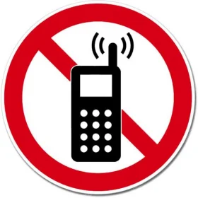 No Cell Phones Allowed Round Sign vinyl sticker