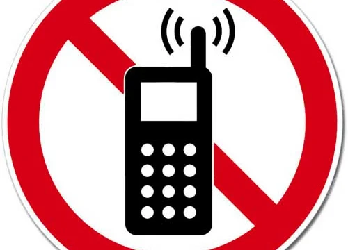 No Cell Phones Allowed Round Sign vinyl sticker