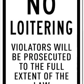 No Loitering Violators Prosecuted Sign Wall Vinyl Sticker