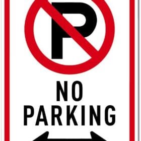 No Parking Both Directions Sign Wall Window Car Vinyl Sticker