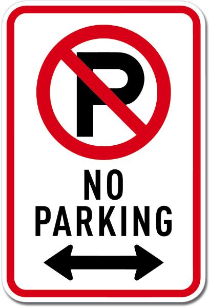 No Parking Both Directions Sign Wall Window Car Vinyl Sticker - AG Design