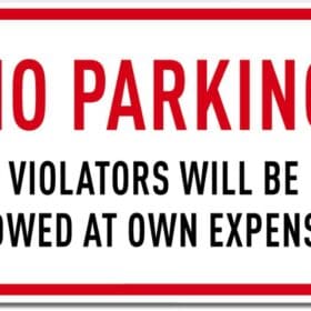 No Parking Violators Towed Sign Wall Window Car Vinyl Sticker