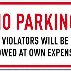 No Parking Violators Towed Sign Wall Window Car Vinyl Sticker