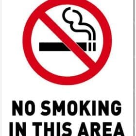 No Smoking In This Area Sign Wall Window Car Vinyl Sticker