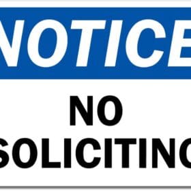 No Soliciting Notice Sign Wall Window Car Vinyl Sticker