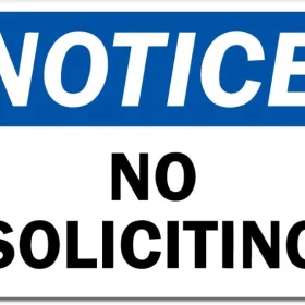 No Soliciting Notice Sign Wall Window Car Vinyl Sticker