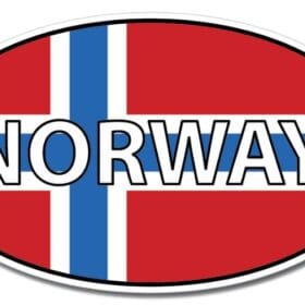 Norway Oval Euro Flag Wall Window Car Vinyl Sticker Decal