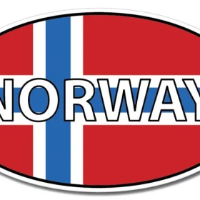 Norway Oval Euro Flag Wall Window Car Vinyl Sticker Decal