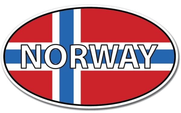 Norway Oval Euro Flag Wall Window Car Vinyl Sticker Decal