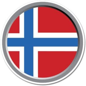 Norway Round Flag Wall Window Car Vinyl Sticker Decal