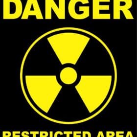 Nuclear Danger Restricted Area Sign Wall Window Vinyl Sticker