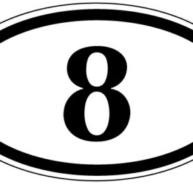 Number 1 To 21 8 vinyl sticker