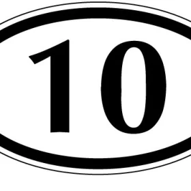 Numbers1 To 21 10 vinyl sticker