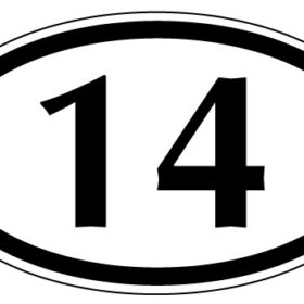 Numbers 1 To 21 14 vinyl sticker