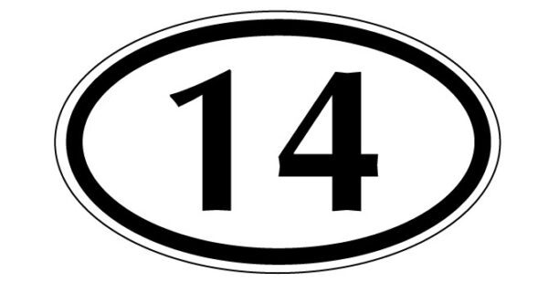 Numbers 1 To 21 14 vinyl sticker