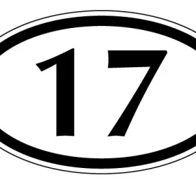 Numbers 1 To 21 17 vinyl sticker