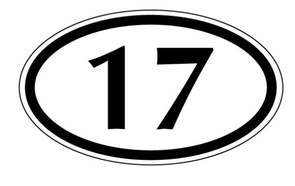 Numbers 1 To 21 17 vinyl sticker