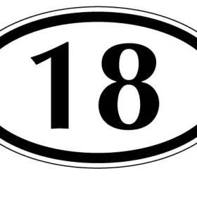Numbers 1 To 21 18 vinyl sticker