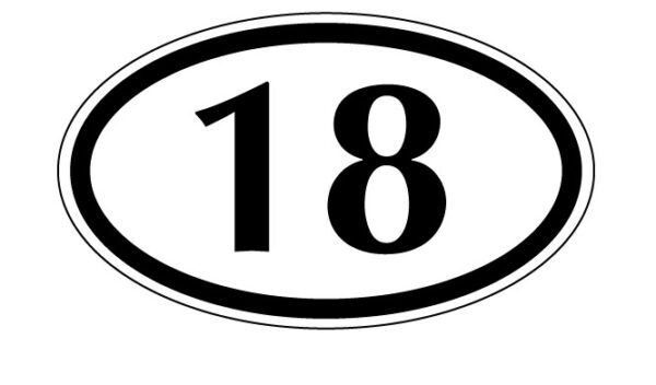 Numbers 1 To 21 18 vinyl sticker