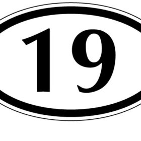 Numbers 1 To 21 19 vinyl sticker