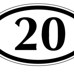 Numbers 1 To 21 20 vinyl sticker
