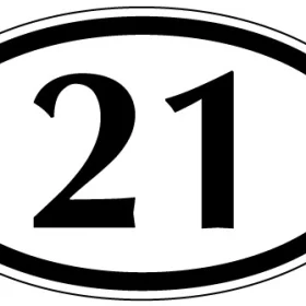 Numbers 1 To 21 21 vinyl sticker
