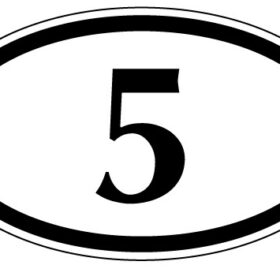 Numbers 1 To 21 5 vinyl sticker