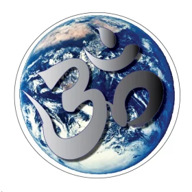 Om Peace on Earth Spiritual Symbol Meditation Mindfulness Tranquility Sacred Mantra Global Harmony Zen Design Inner Calm Yoga Lifestyle Positive Energy vinyl sticker