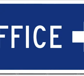 Office Right Sign vinyl sticker