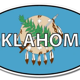 Oklahoma State Oval Flag Wall Window Car Vinyl Sticker Decal