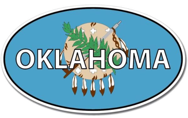 Oklahoma State Oval Flag Wall Window Car Vinyl Sticker Decal