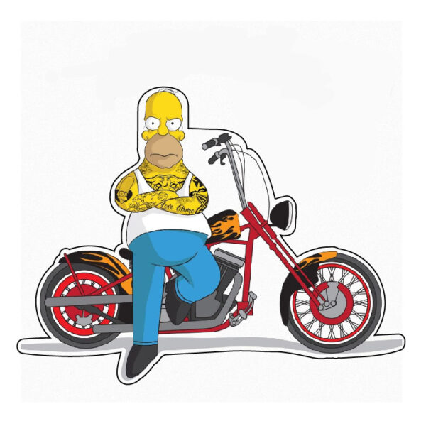 Homer Simpson Old School Biker Retro Rebel Ride Motorcycle Vibes Simpsons Fan Art Vintage Iconic Cartoon vinyl sticker /printed vinyl decal